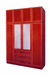 Шкаф 4-дверный с зеркалом (декор №106)